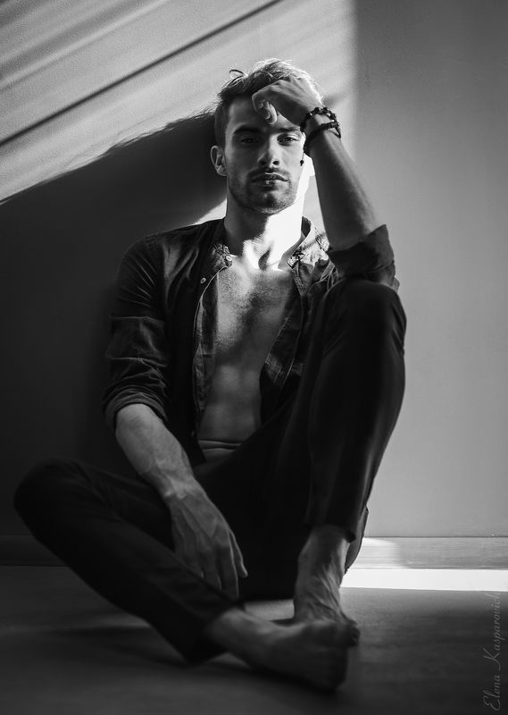 мужской портрет, ч.б, photo preview