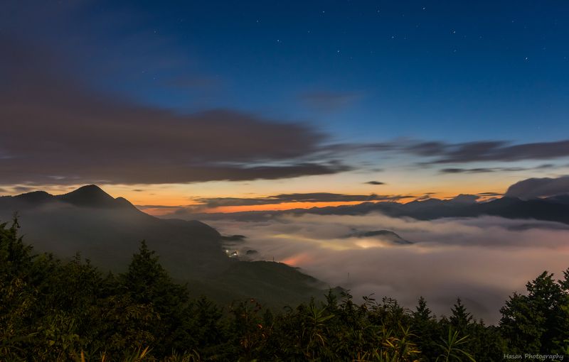 long, exposure, mountain, nature, nightscape, low, clouds [ Sea of clouds ]photo preview