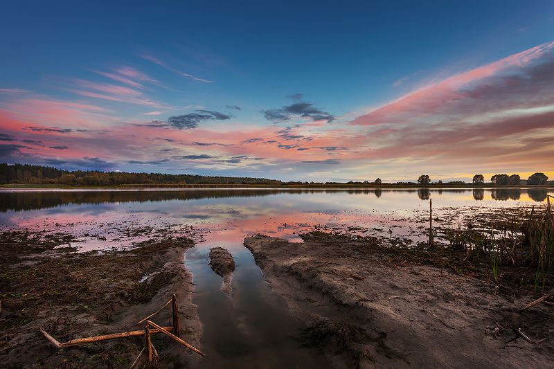 природа, пейзаж, закат, озеро, Nature, landscape, sunset Закатphoto preview