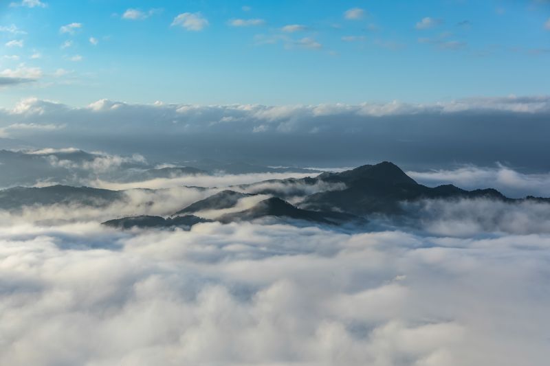 landscape nature morning low clouds mountain   [ Sea of clouds ] photo preview