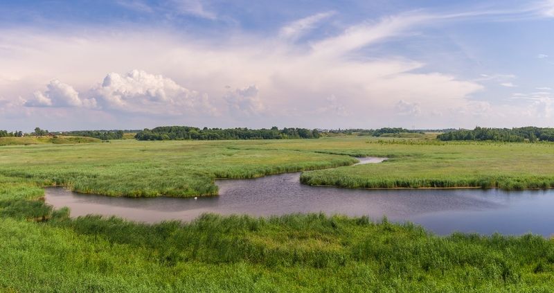 pskov, pleskau, псков, landscape, природа, небо, sky, clouds, облака, nature, река, вода р. Каменкаphoto preview