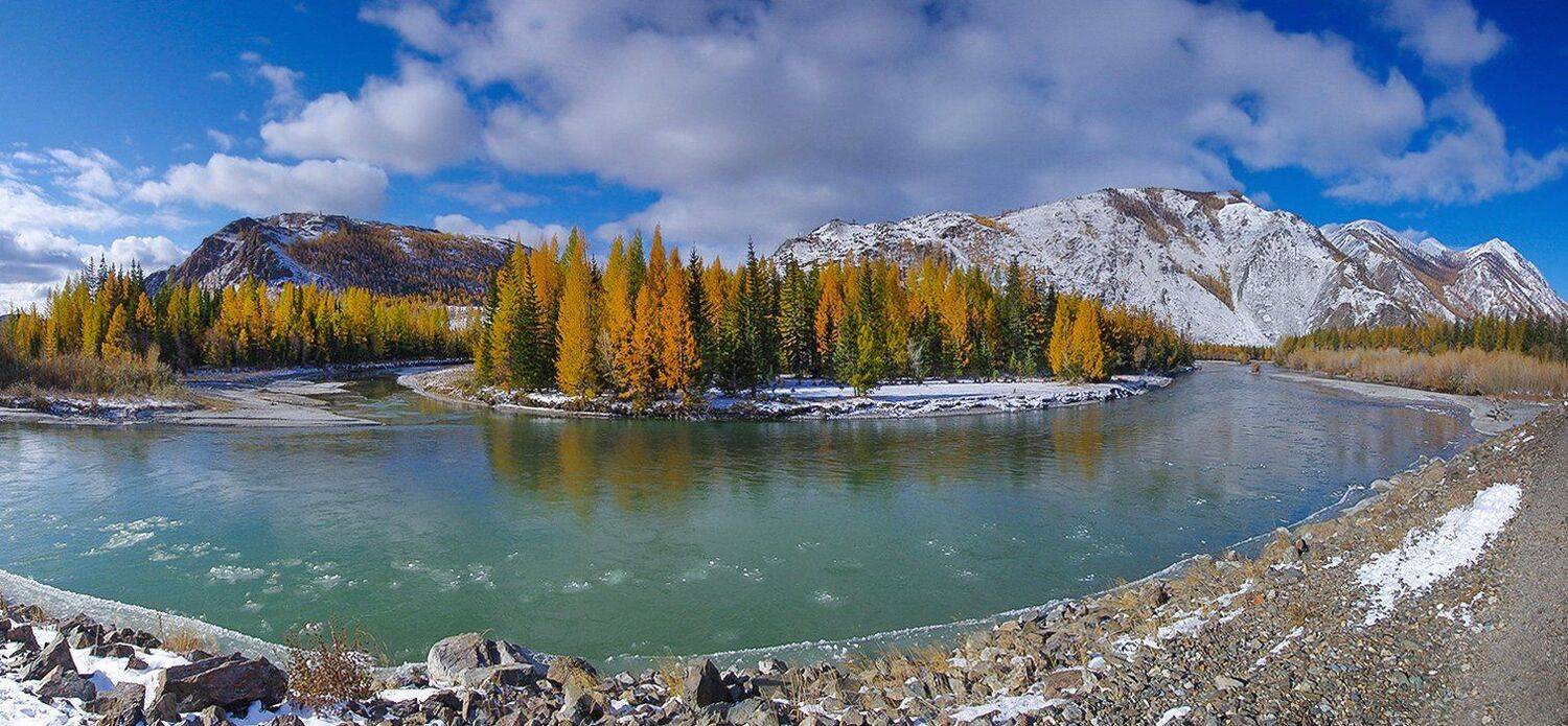 Осенний ледоход. Автор: Валерий Чичкин осень, алтай, река, чуя, вода, снег, ледоход, снежная, Валерий Чичкин