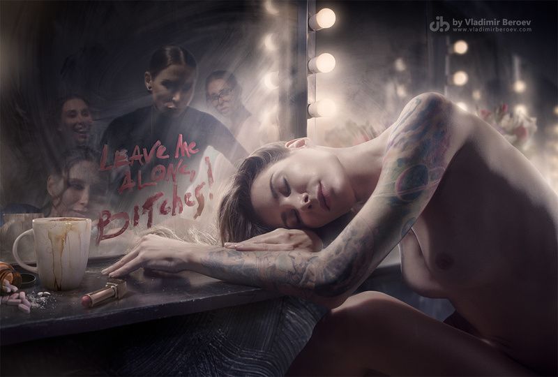 арт-ню, владимир бероеа, vladimir beroev, ню, nude, boduart, фотосессия, beauty, бьюти, бодиарт, голая, naked, фотосет Правда и Ложь отражений. Сцена 1: ОСТАВЬТЕ МЕНЯ В ПОКОЕ, СУЧКИ!photo preview