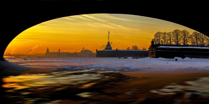 зима, лед, снег, крепость, город, пейзаж, панорама Январьphoto preview