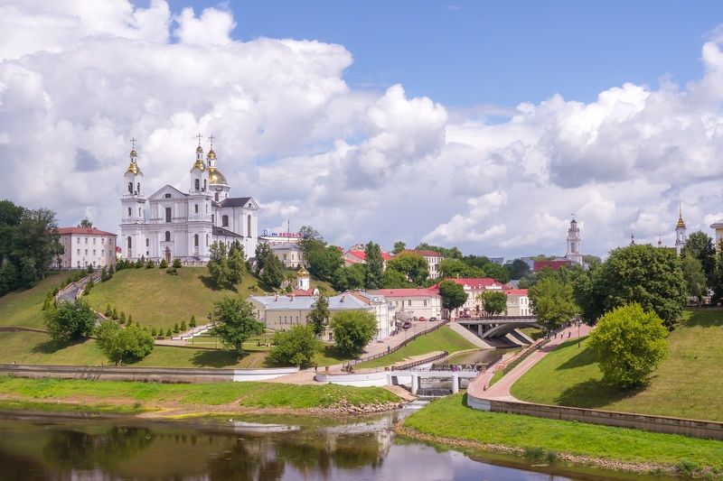 Витебск, река, Западная Двина, Собор, город, небо, облака Витебскphoto preview