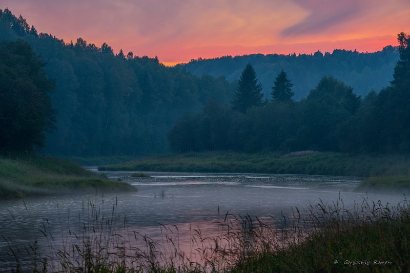 вепсский край, ленинградская обл, оять, река, вечер, лето, Вечерняя Оять.photo preview
