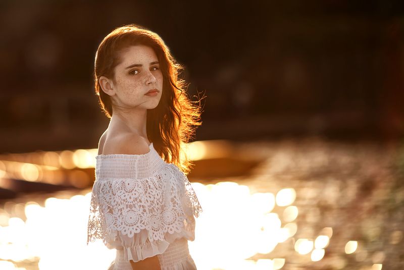 портрет, девушка, модель, закат, лето Ольгаphoto preview