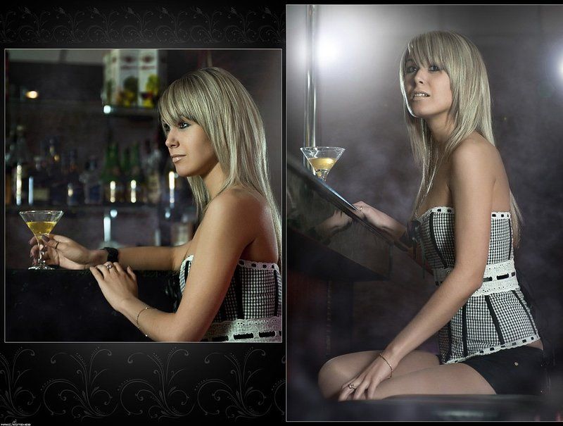 девушка, бар, ночь ***photo preview