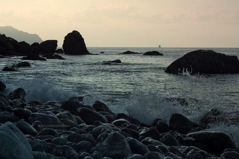 новый свет, море, горы, пезажи крыма, крым Новый Свет. Утро в заповеднике.photo preview