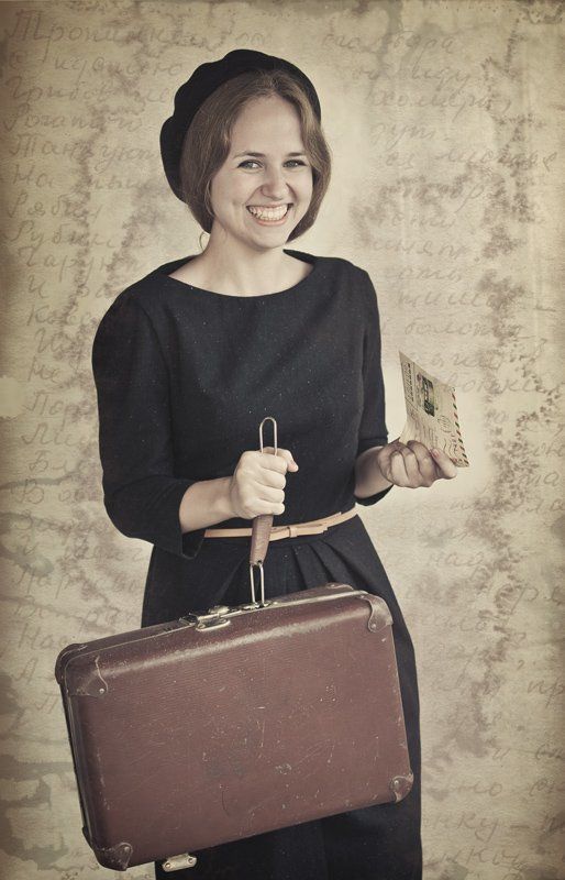 чемодан, носок, девушка, письмо Чемоданное настроениеphoto preview