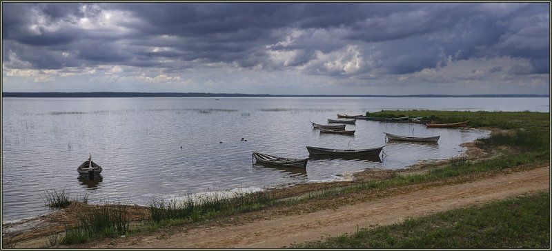 браслав, дривяты, озеро, лодки, камыш, вечер, лето, точи, берег, дорога, беларусь Вечер на озере Дривятыphoto preview