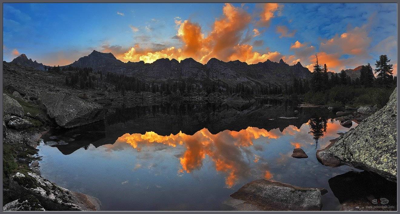Ергаки, закат на оз.Художников. Автор: Походник , Походник