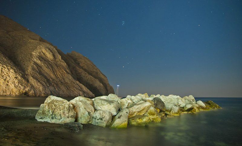 greece, santorini, perissa, night, sea, beach ***photo preview