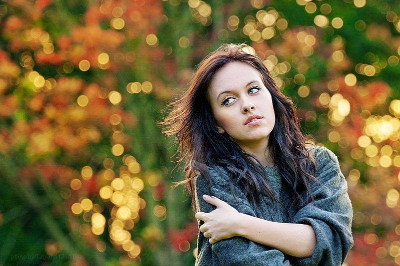 фон, осень, девушка ***photo preview