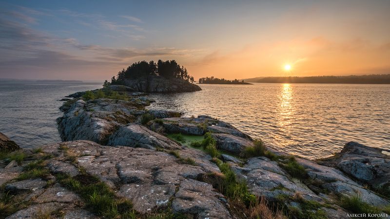 карелия, ладожское озеро, ладога, озеро, шхеры, россия, природа, пейзаж, закат, острова, лето, karelia, ladoga lake, ladoga, lake, skerry, russia, nature, landscape, sunset, islands, summer Закат на шхерахphoto preview