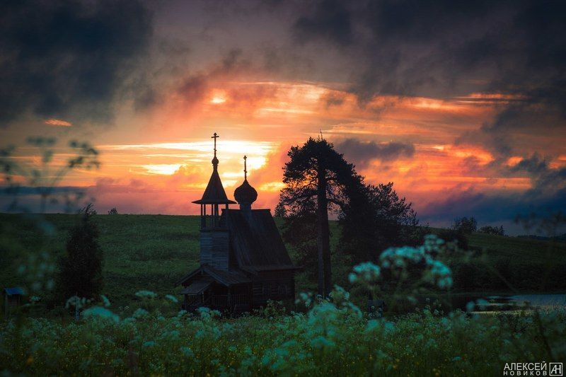 утро, рассвет, русский север, пейзаж, храм, зодчество, архитектура Утро в Глазовоphoto preview