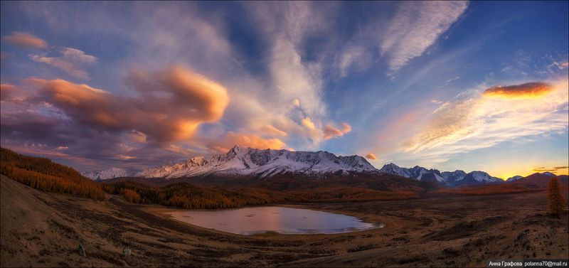 алтай, горы, горный алтай, закат, северо-чуйский хребет, #красиваяосень2018, аня графова Закатная феерияphoto preview