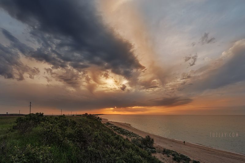 азовское море, май, морской берег, таманский полуостров, темрюкский район Майский вечер над Азовским морем фото превью