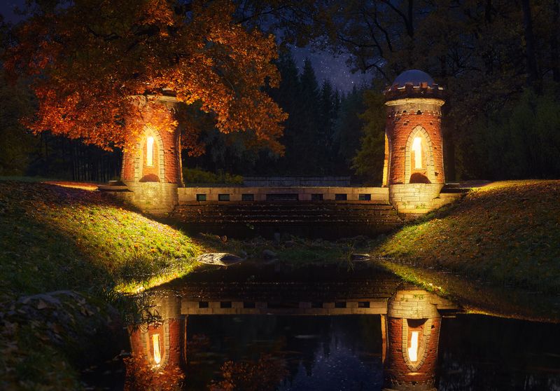 пушкин, екатерининский парк, красный каскад, подсветка Волшебные сны Турецкого каскадаphoto preview