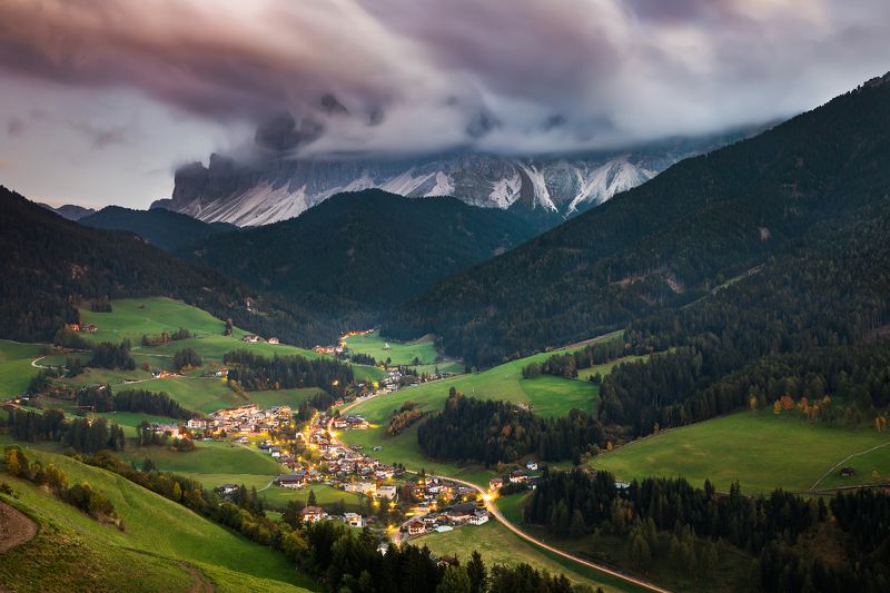 доломиты, закат, италия, санта маддалена Santa Maddalenaphoto preview