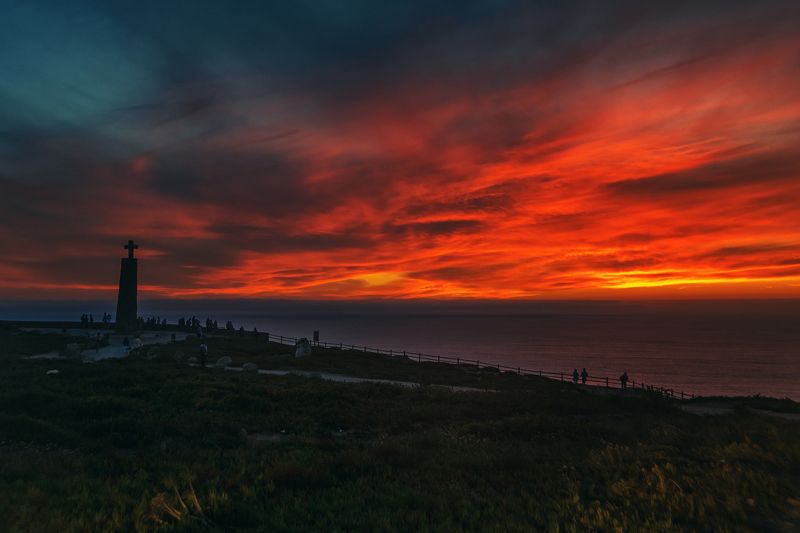 coast, travel, ocean, cabodaroca, portugal, europe, water, sunset, sun, rocks Real Sunset. Cabo da Roca.photo preview
