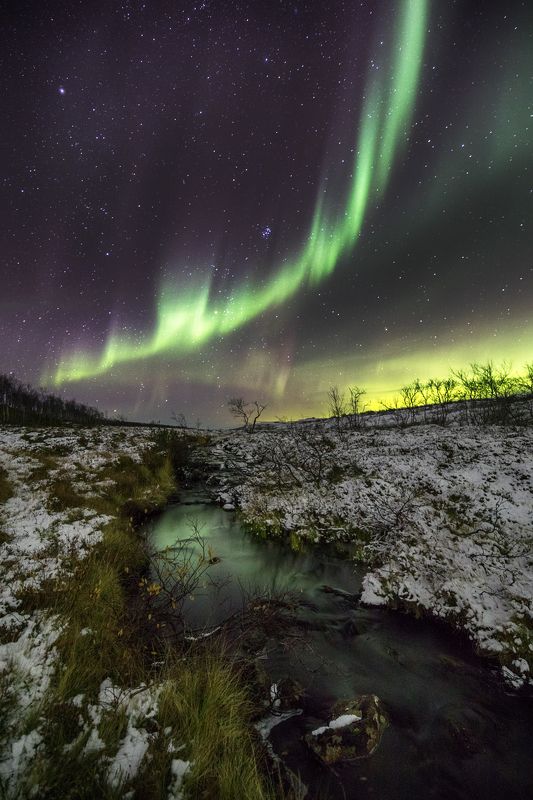 мурманская область октябрь сияние Ручейphoto preview