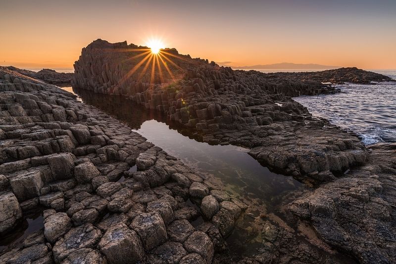 кунашир, охотское море, столбчатый Базальтовое украшение моряphoto preview