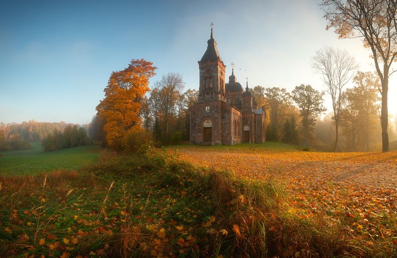 autumn landscape visitlatvia nikon nikonrussia natgeo natgeorussia art sunrise europe lpm landscapephotomag bestnatureshot bestnatureshots nikkor fineart art landscapescapture landscape_nightscape landscape nitaure Заброшенная церковь Рождества Христова в Нитауре. photo preview