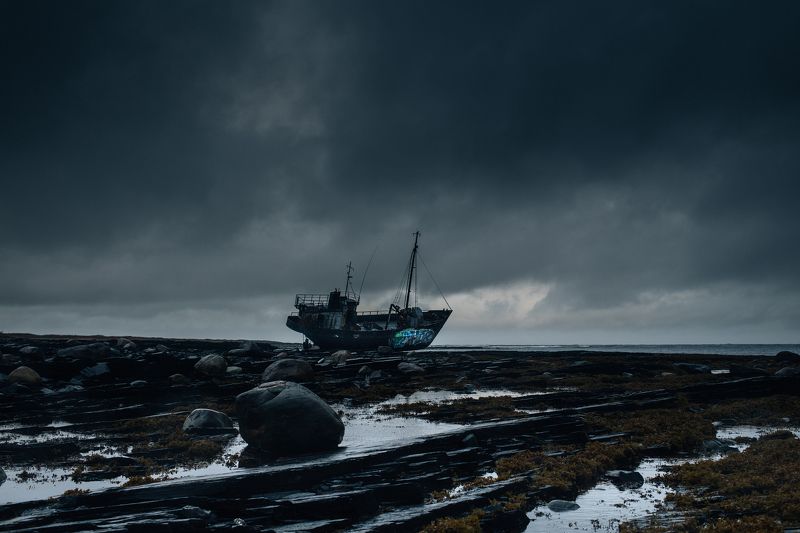 ship, landscape, darkness, shipphoto preview