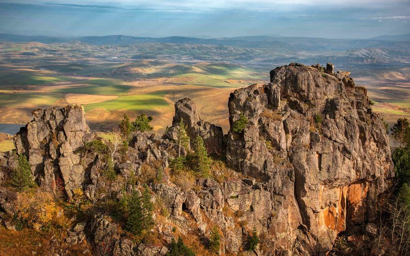 #пейзаж #осень #сентябрь #бабырган #алтай #алтайскийкрай #сибирь #россия #горы #оопт Вид с вершины Бабырганаphoto preview