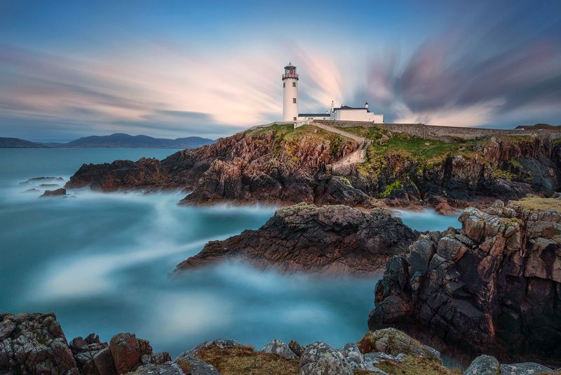 ireland, lighthouse, fanad, head, donegal, sunset, atlantic, cliffs, ocean Fanad Head Lighthousephoto preview