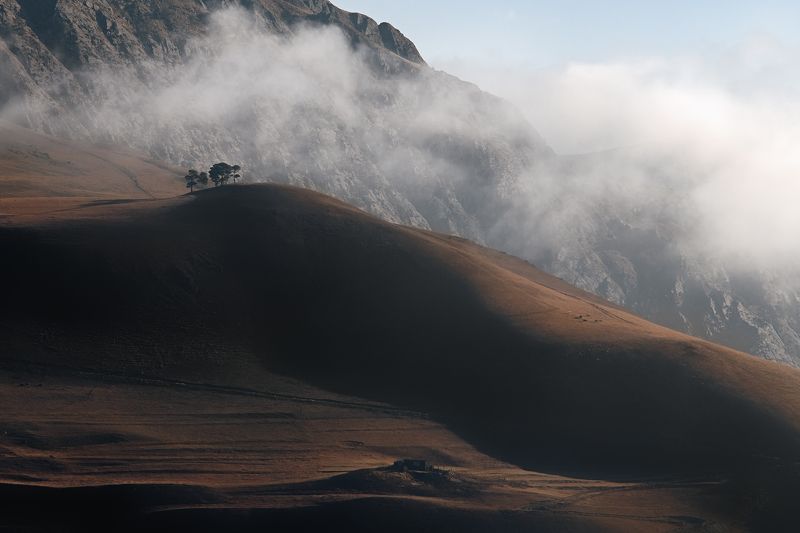 рассвет, утро, дагестан, горы, облака, дерево, холм Гармония утраphoto preview