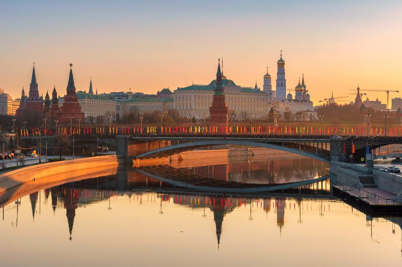 moscow, skyline, kremlin, russia, red, square, architecture, city, cathedral, tower, view, river, morning, travel, landmark, cityscape, sky, panoramic, bridge, dome, reflection, russian, sun, landscape Москваphoto preview