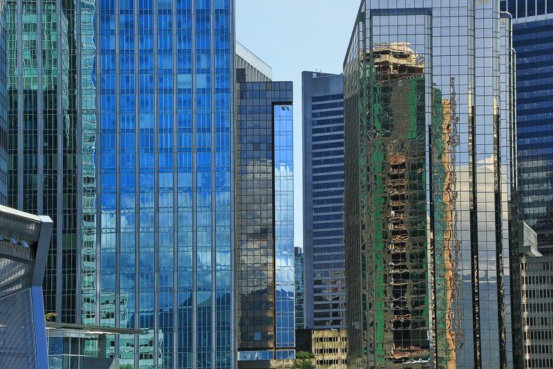 отражение, цвет, окна, город, ванкувер Ванкувер в отражениях Даунтаунаphoto preview