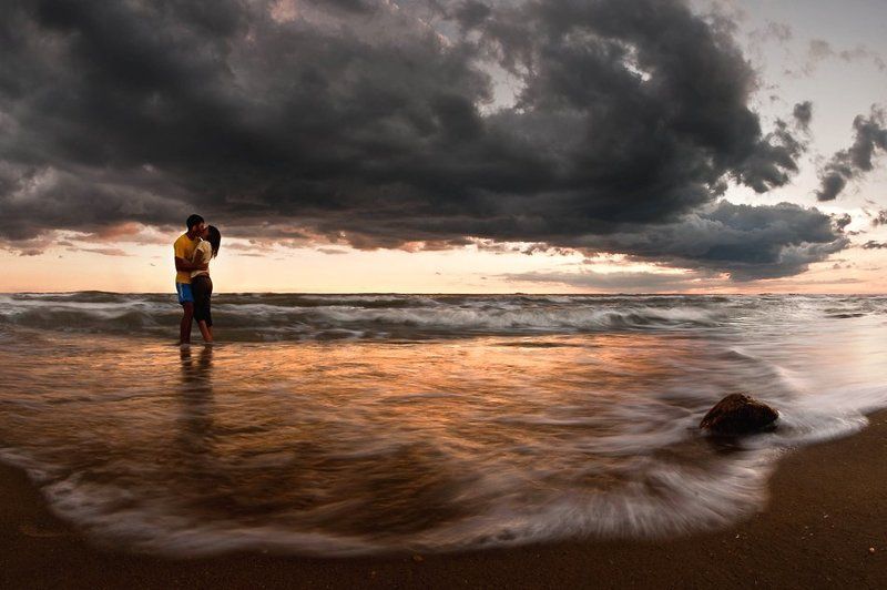 море, вечер, поцелуй, пара , двое стихииphoto preview