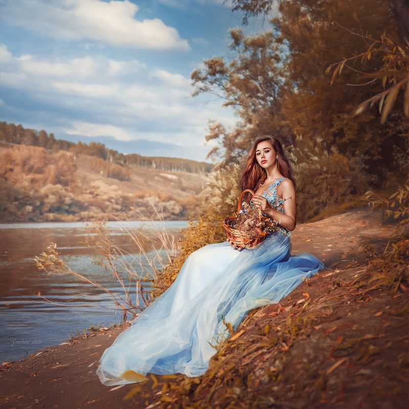 девушка, портрет, осень, картина, живопись, girl, portreit, autumn, picture, art photo preview