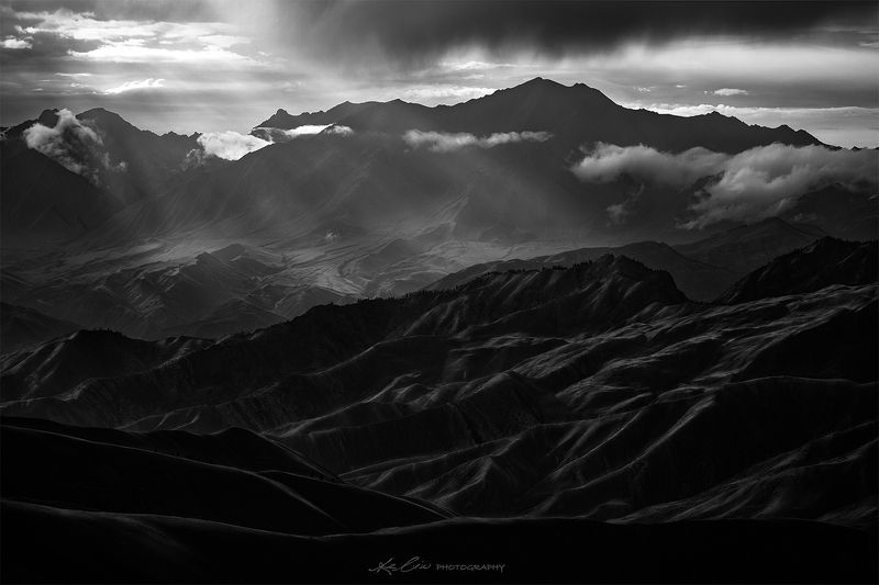landscape, black&white, storm, mountain, texture Nearly therephoto preview