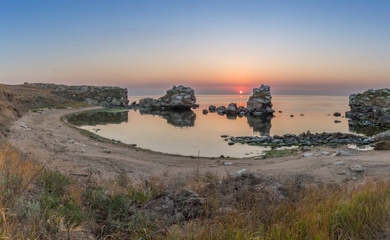 море, утро, крым, бухта, восход Утро в бухте Кирлиутphoto preview