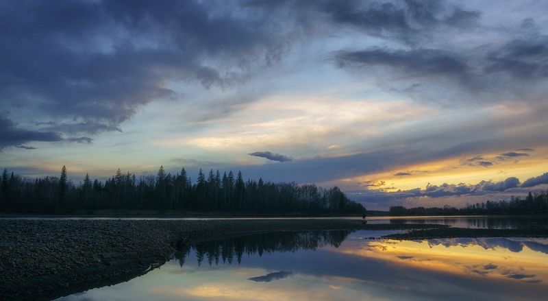 осень,вечер,река,облака,закат,силуэт,autumn, evening, river, clouds, sunset, silhouette Неопределенность...photo preview