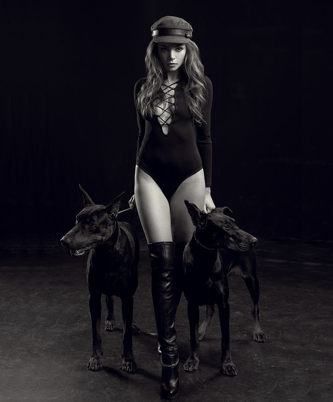 doberman, portrait, girl, sony, glamour, sigma, 35mm, art, awesome, dog, fashion, portrait, 35mm, girl, beauty, retouch, posing, model, studio, photography, fitness, lingerie, sexy, sigma, sony, a7iii, a7m3, art, light, hair, bazarov, glamour, fashionable Doberman projectphoto preview
