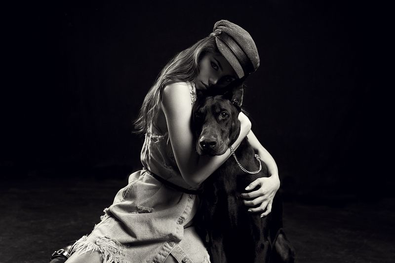 portrait, 35mm, girl, beauty, retouch, posing, model, studio, photography, fitness, lingerie, sexy, sigma, sony, a7iii, a7m3, art, light, hair, bazarov, glamour, fashionable, elegant, fashion, style, pretty, doberman, awesome, dog Doberman projectphoto preview