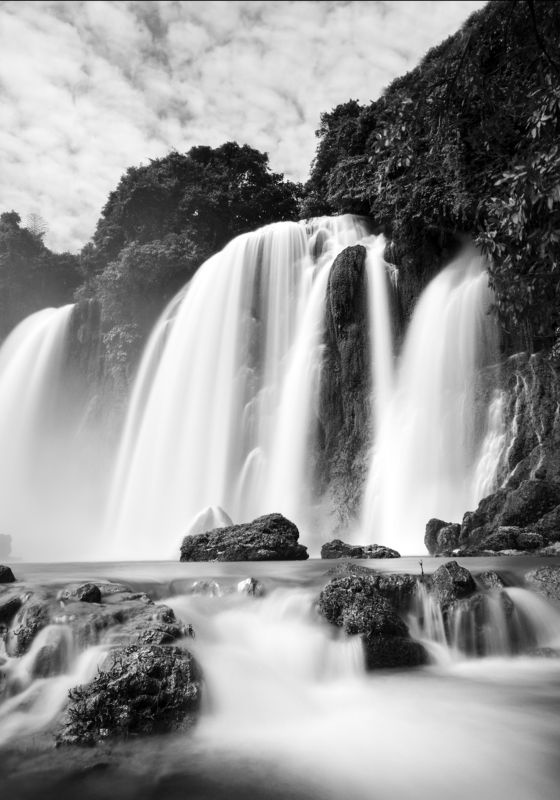blackandwhite, bangioc, vietnam, landscape, waterfall, fineart, expouse, ngo cuong, ngo cuong photo Ban Gioc Waterfallphoto preview
