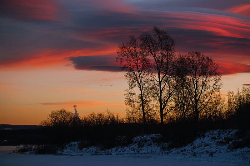 вечер, закат, небо, природа, россия, златоуст Небеса в огнеphoto preview