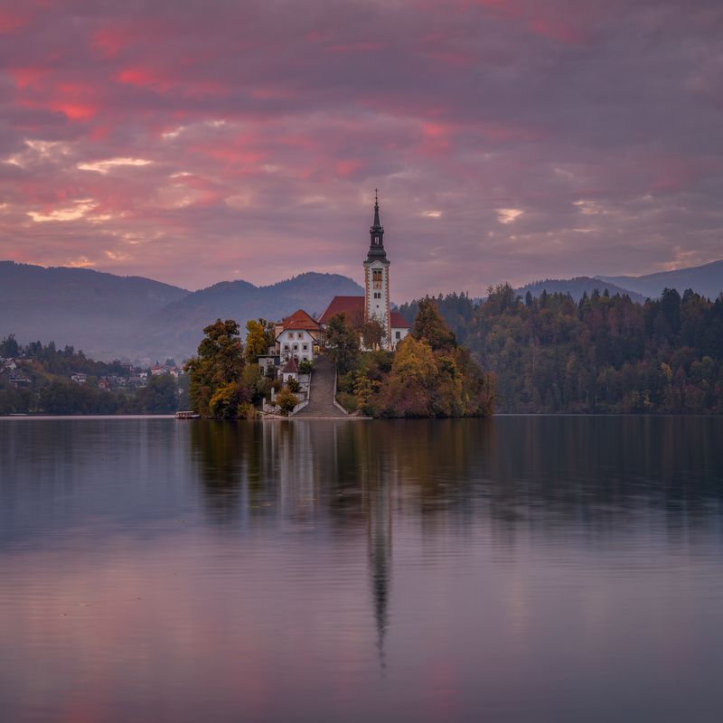 slovenia, словения, блед, bled, autumn, осень Sunset in Bled.photo preview