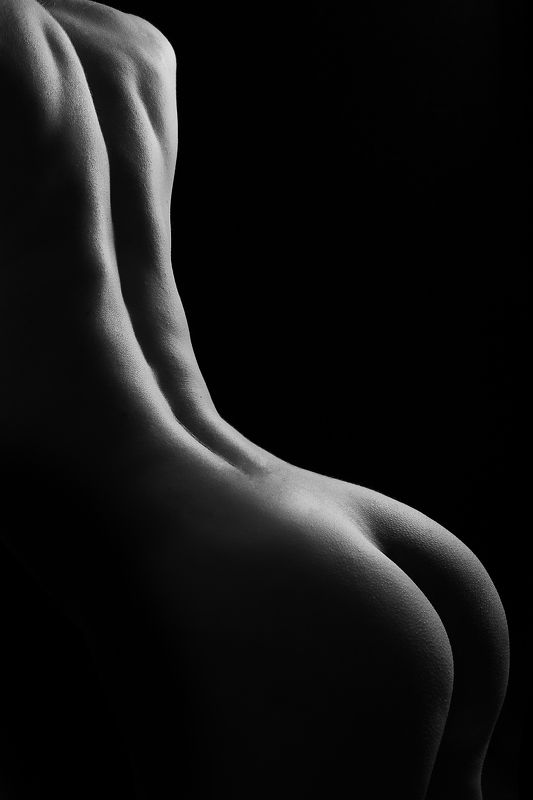 black and white, bodyscape, bodylines, nude, nsfw, butt, ass, butcheeks Down the curvesphoto preview