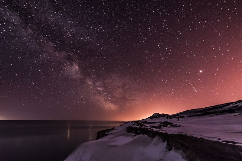 сахалин, ночь, зима, млечный путь На берегу далекого Сахалинаphoto preview