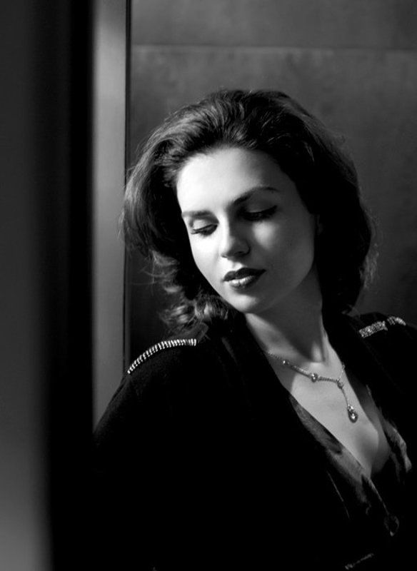 beautiful, lady, cafe, noir La femme en noirphoto preview