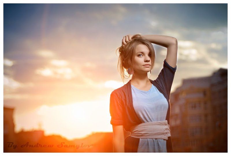 портрет,  закат, portrat, sunset, one light photography, sunset, andrew samylov, canon Портрет на закате..photo preview