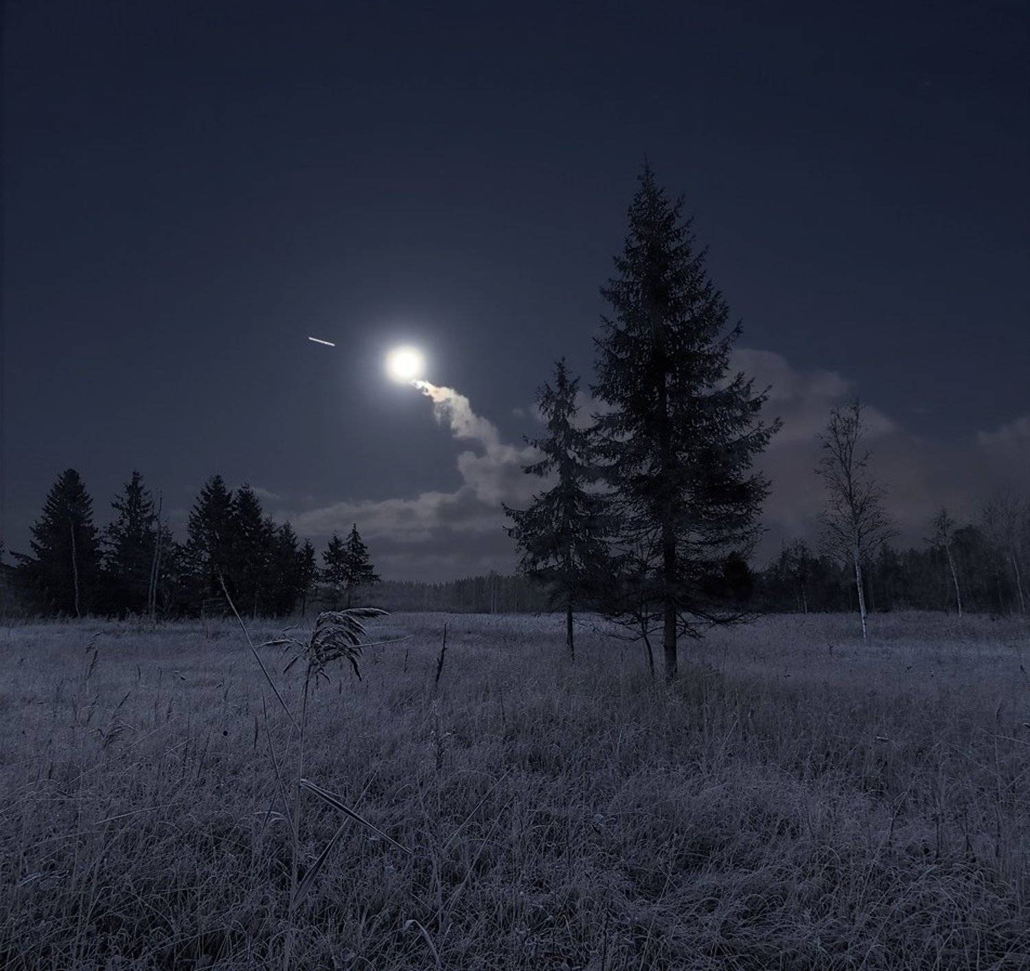 луна, рассвет, осень, zapravka2