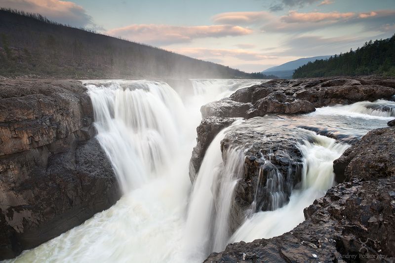 путорана, большой курейский, курейка, подкорытов, водопад, плато путорана, putorana, bolshoy kureyskiy, kureyka, podkorytov, waterfall Водопад Большой Курейскийphoto preview
